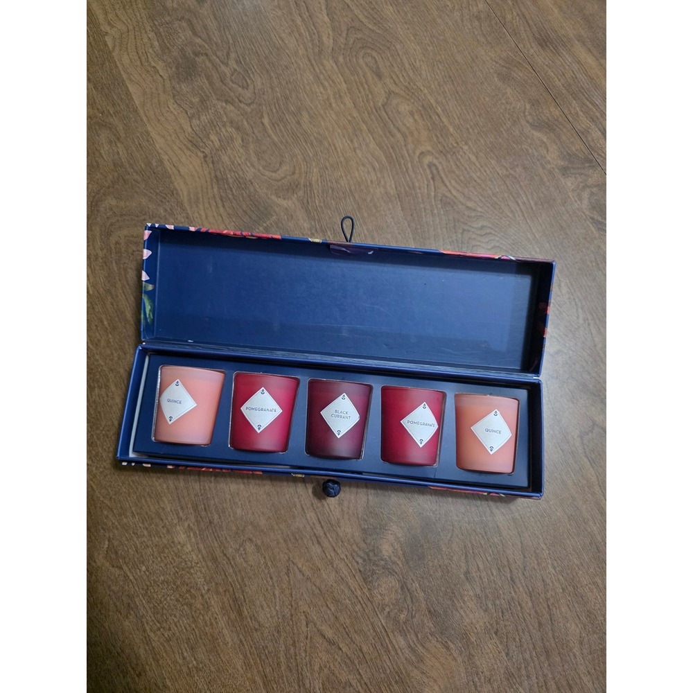 Two's Company Blooms + Berries Scented Soy Wax Votive Candle Set of 5 Gift Box